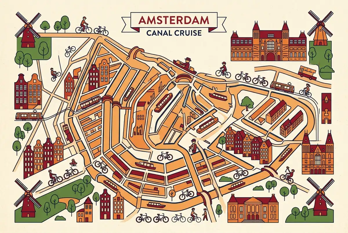 illustrated map of amsterdam highlights for Panamakanal Kreuzfahrt Kosten: Was eine Durchfahrt kostet, kosten panamakanal kreuzfahrt